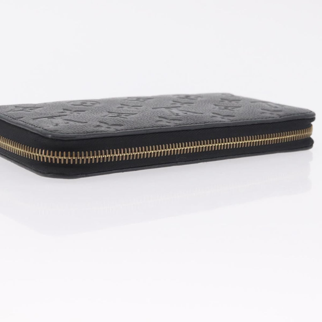 LOUIS VUITTON Monogram Empreinte Zippy Long Wallet Black M61864 LV Auth 207051