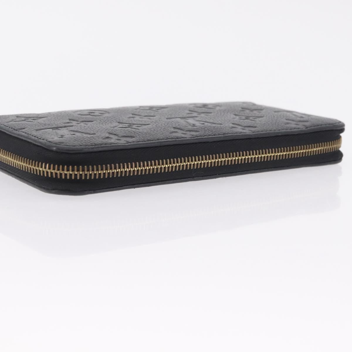 LOUIS VUITTON Monogram Empreinte Zippy Long Wallet Black M61864 LV Auth 207051