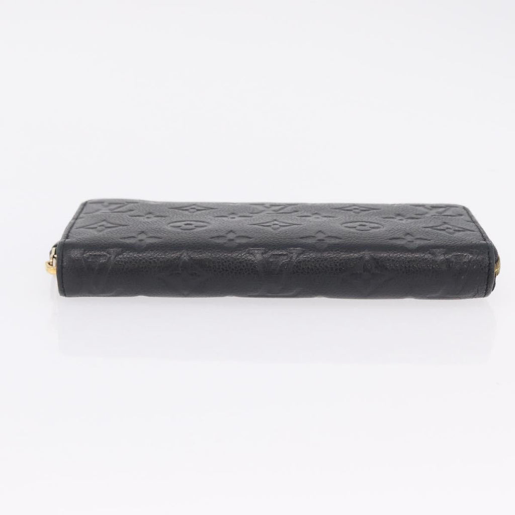 LOUIS VUITTON Monogram Empreinte Zippy Long Wallet Black M61864 LV Auth 207051