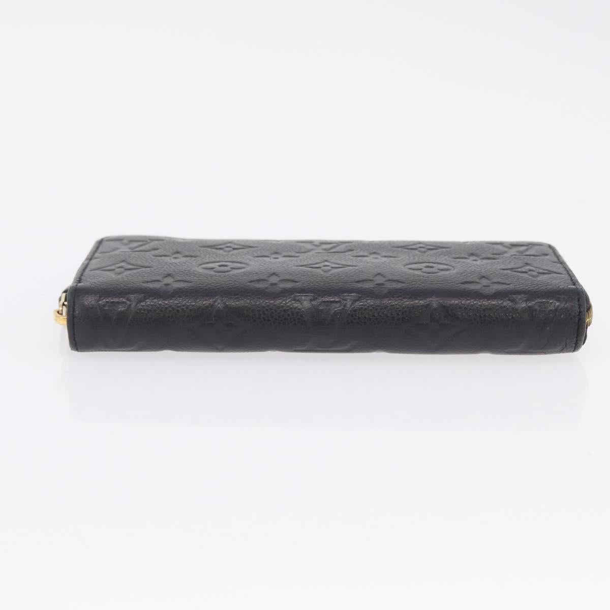 LOUIS VUITTON Monogram Empreinte Zippy Long Wallet Black M61864 LV Auth 207051
