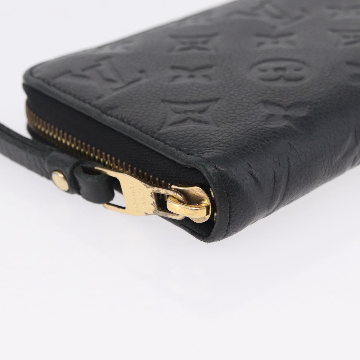 LOUIS VUITTON Monogram Empreinte Zippy Long Wallet Black M61864 LV Auth 207051