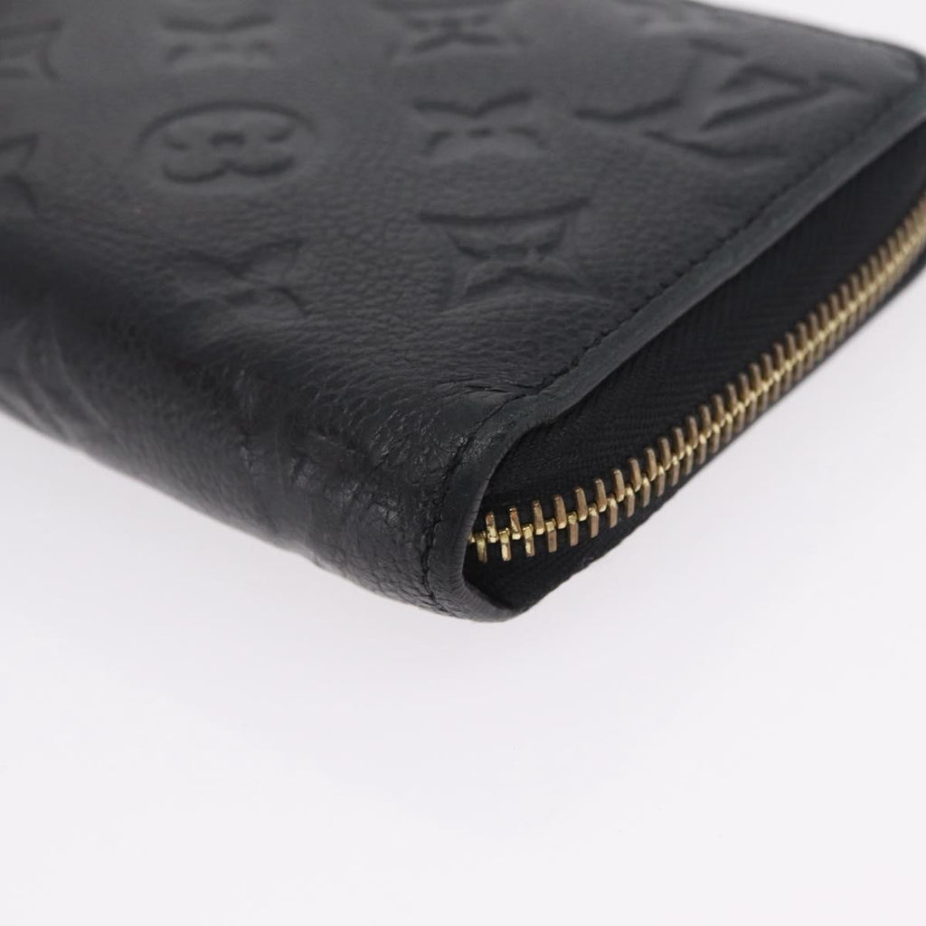 LOUIS VUITTON Monogram Empreinte Zippy Long Wallet Black M61864 LV Auth 207051