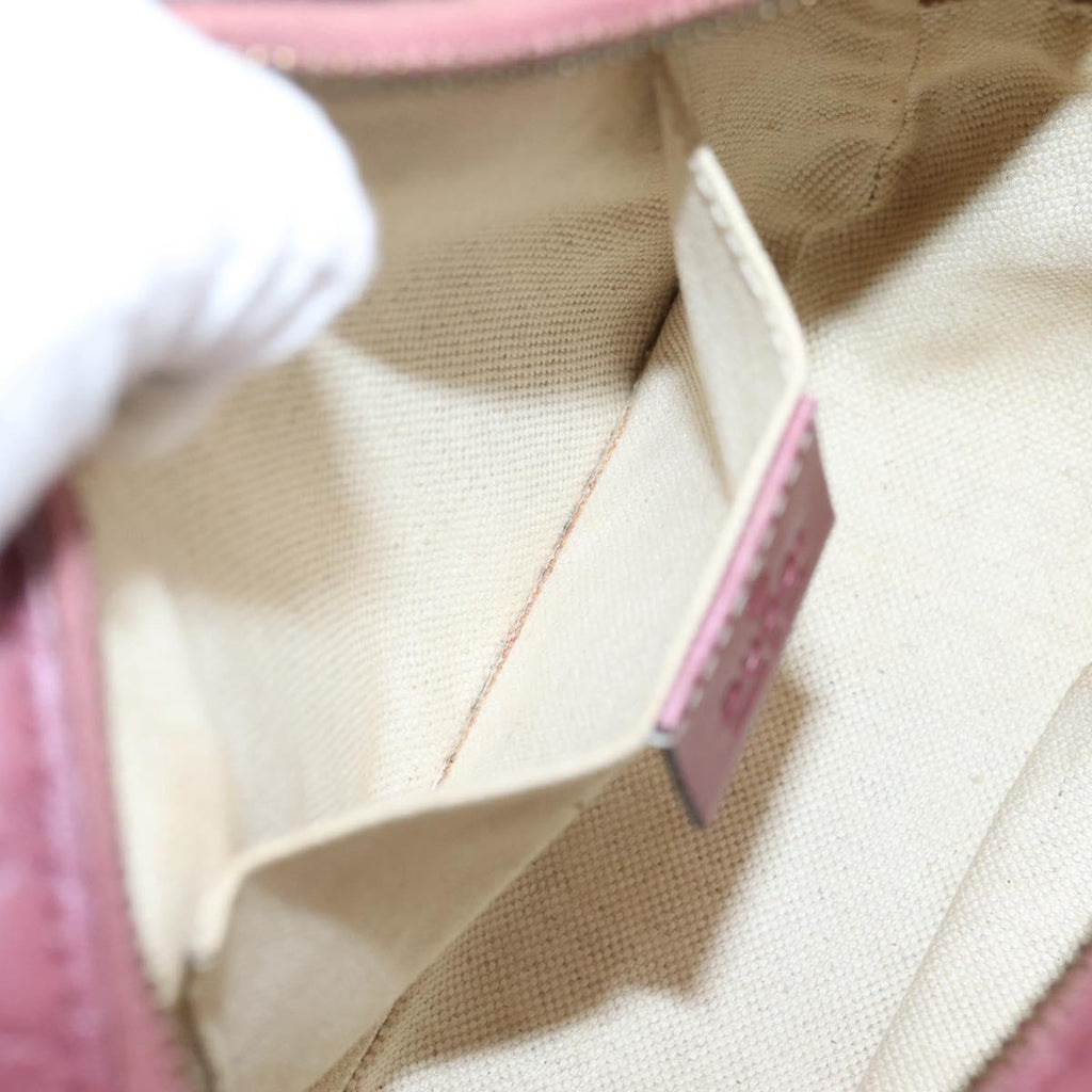 GUCCI Micro GG Canvas Micro Guccissima Bag Leather Gold Pink 309538 Auth 207061