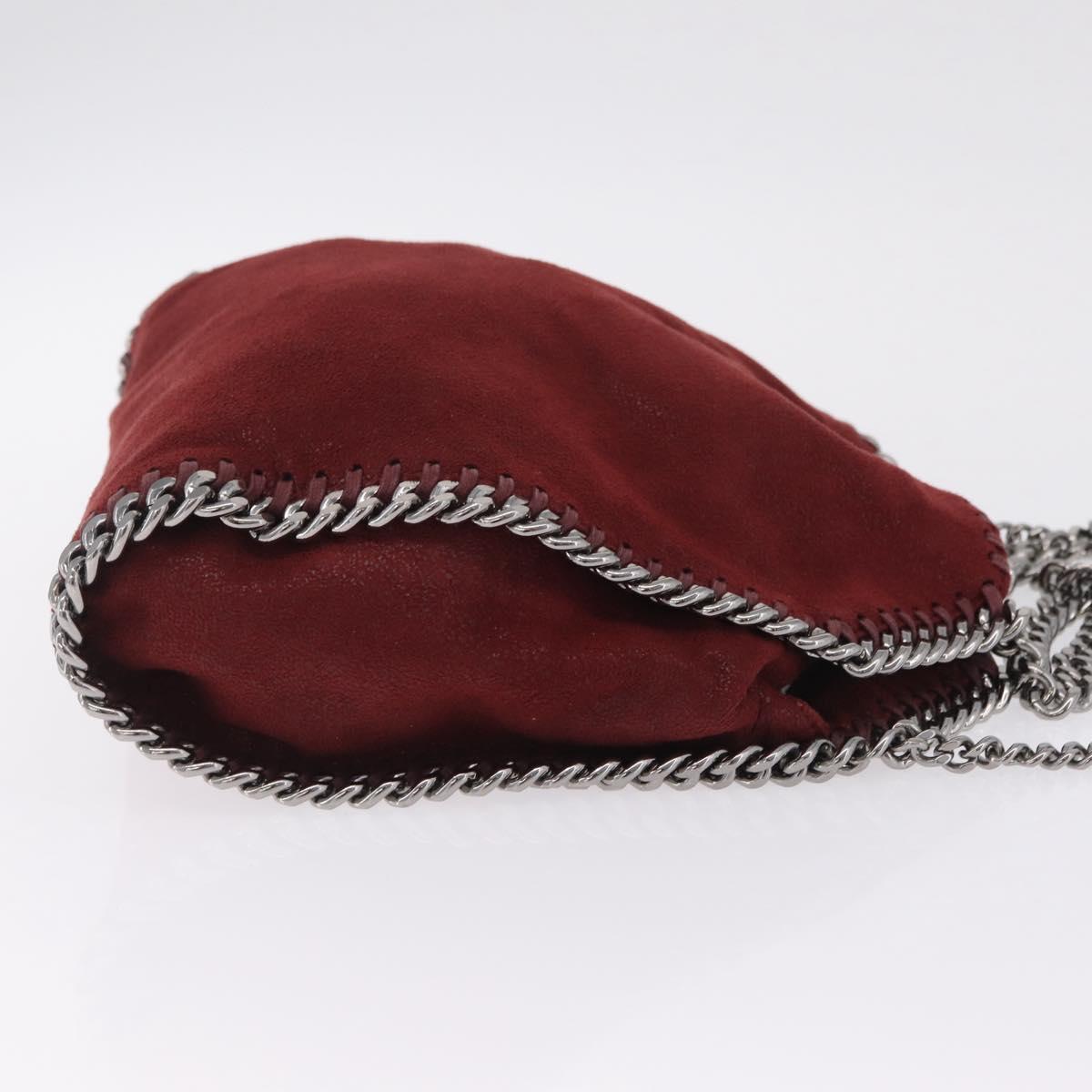 Stella McCartney Chain Falabella Bag Polyester Bordeaux 371223 Auth 207062A