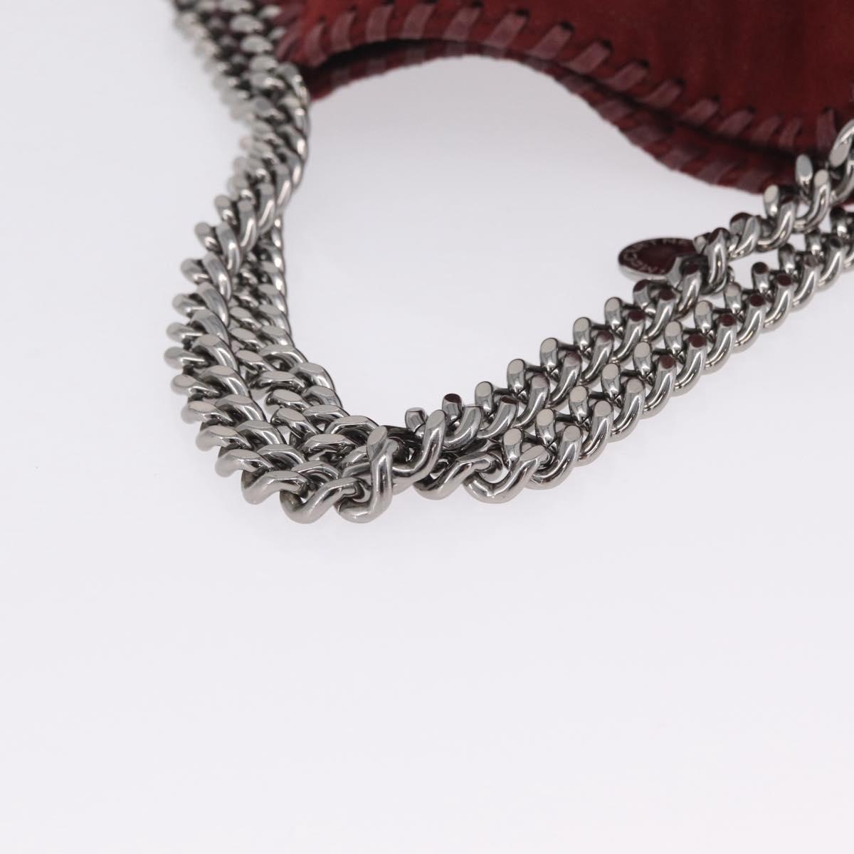Stella McCartney Chain Falabella Bag Polyester Bordeaux 371223 Auth 207062A