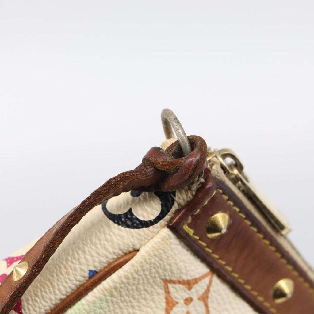 LOUIS VUITTON Monogram Multicolor Pochette Accessoires White M92649 Auth 207223