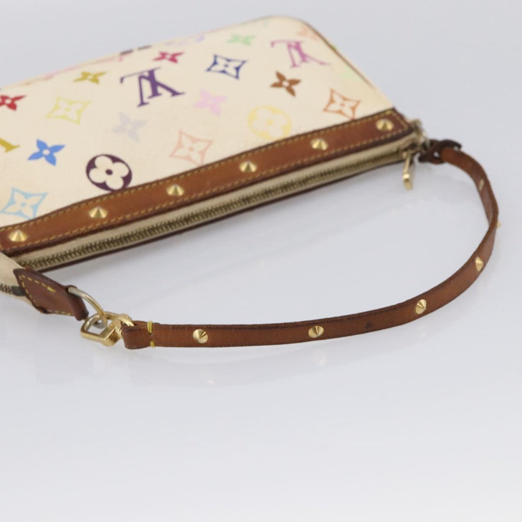 LOUIS VUITTON Monogram Multicolor Pochette Accessoires White M92649 Auth 207223