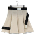 LOUIS VUITTON Skirt Silk 36 Beige Silver LV Auth 207380M