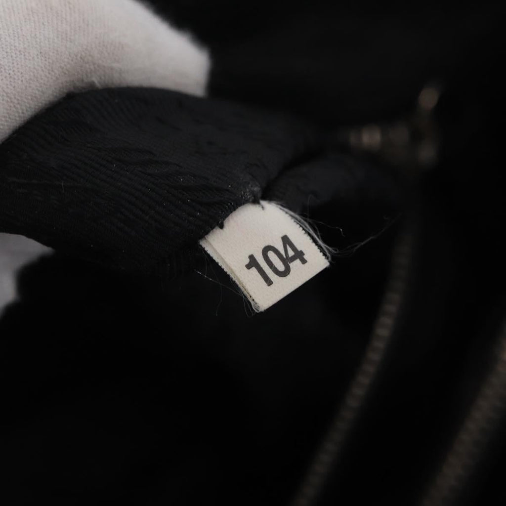 PRADA Tote Bag Nylon Black Silver Auth 207682