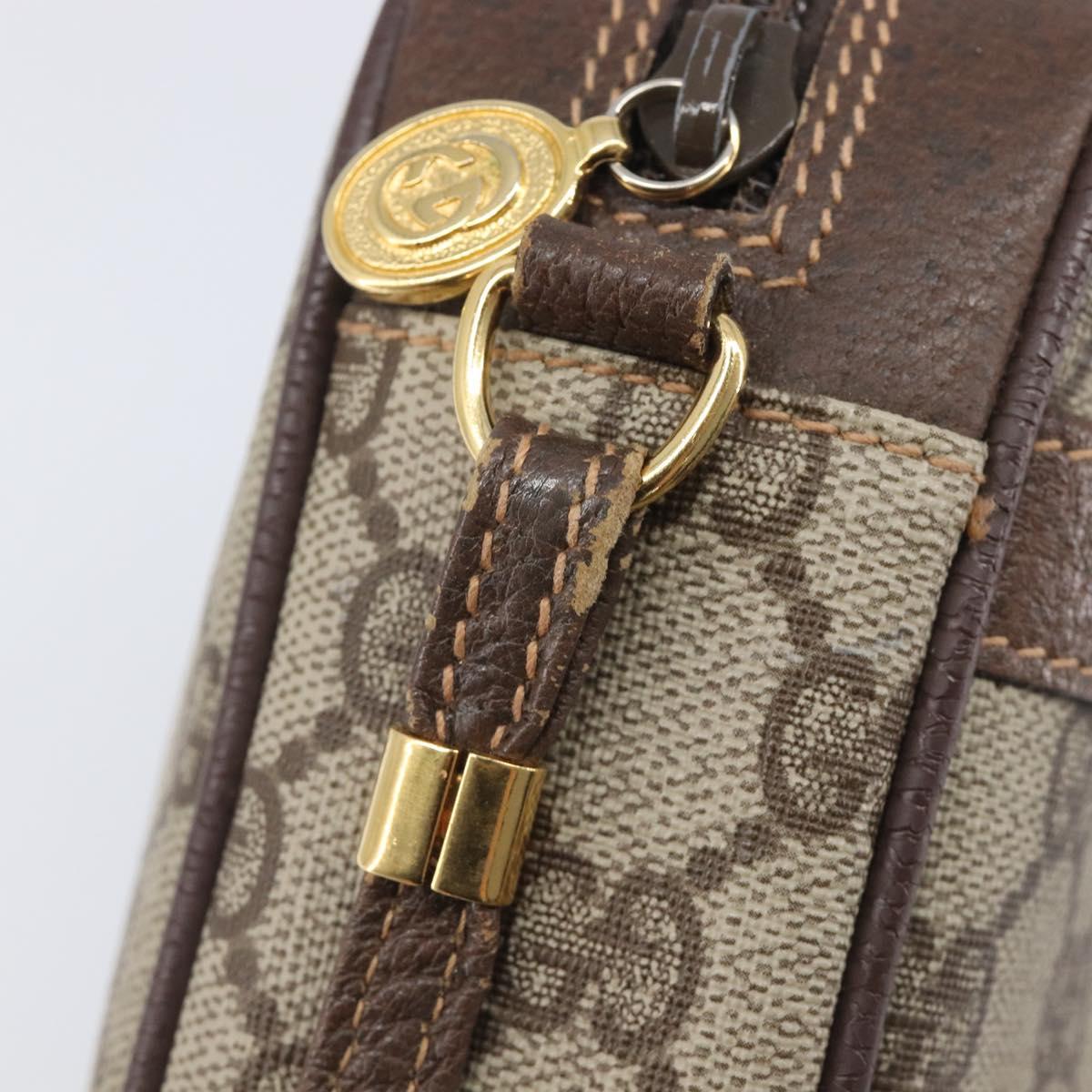 GUCCI GG Supreme Shoulder Bag PVC Beige Gold 007 115 6423 Auth 207837