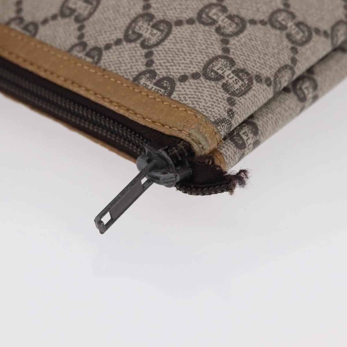 GUCCI GG Plus Supreme Web Sherry Line Tote Bag PVC Beige Gold Auth 207895