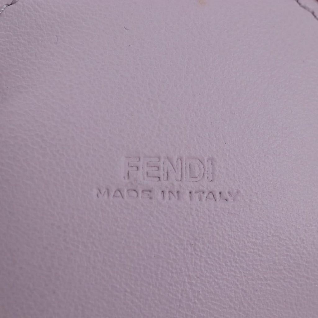 FENDI Bottle Holder Pouch Leather Lavende Silver 7AS022 Auth 207915M