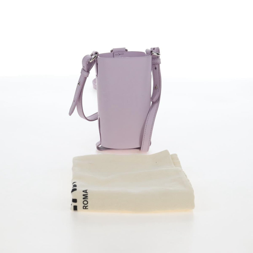FENDI Bottle Holder Pouch Leather Lavende Silver 7AS022 Auth 207915M
