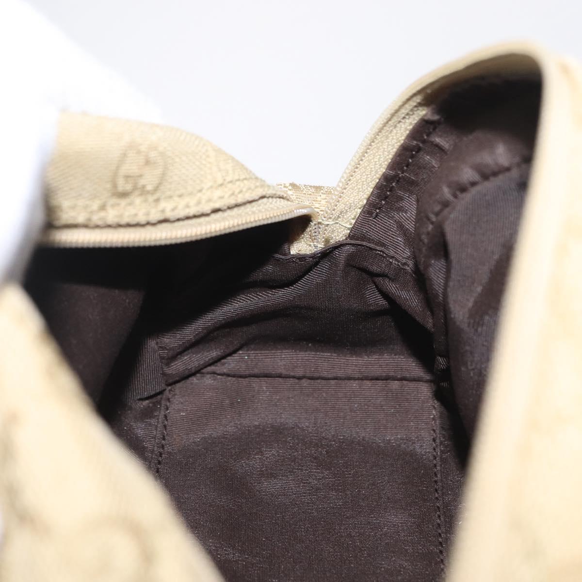 GUCCI GG Canvas Shoulder Bag Beige Gold 90781 Auth 208203