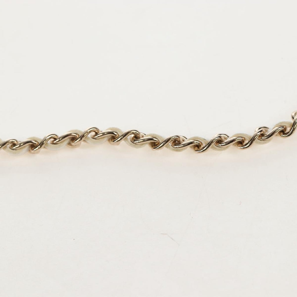 CHANEL Matelasse Chain Shoulder Pouch Lamb Skin White Gold CC Auth 208209M