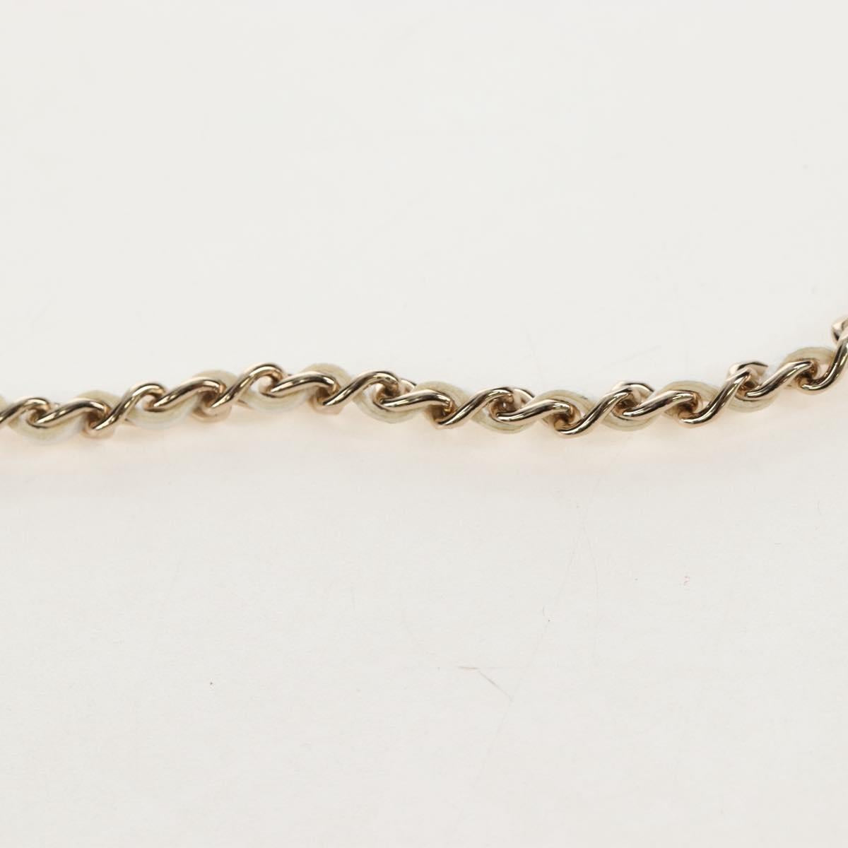 CHANEL Matelasse Chain Shoulder Pouch Lamb Skin White Gold CC Auth 208209M
