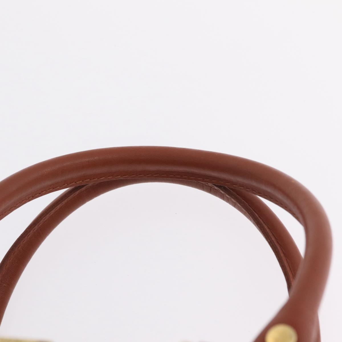 MCM Logogram Vicetos Boston Bag PVC Leather 2way Brown Gold Auth 208266A