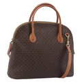 CELINE Macadam Canvas Hand Bag PVC Leather 2way Brown Gold Auth 208298