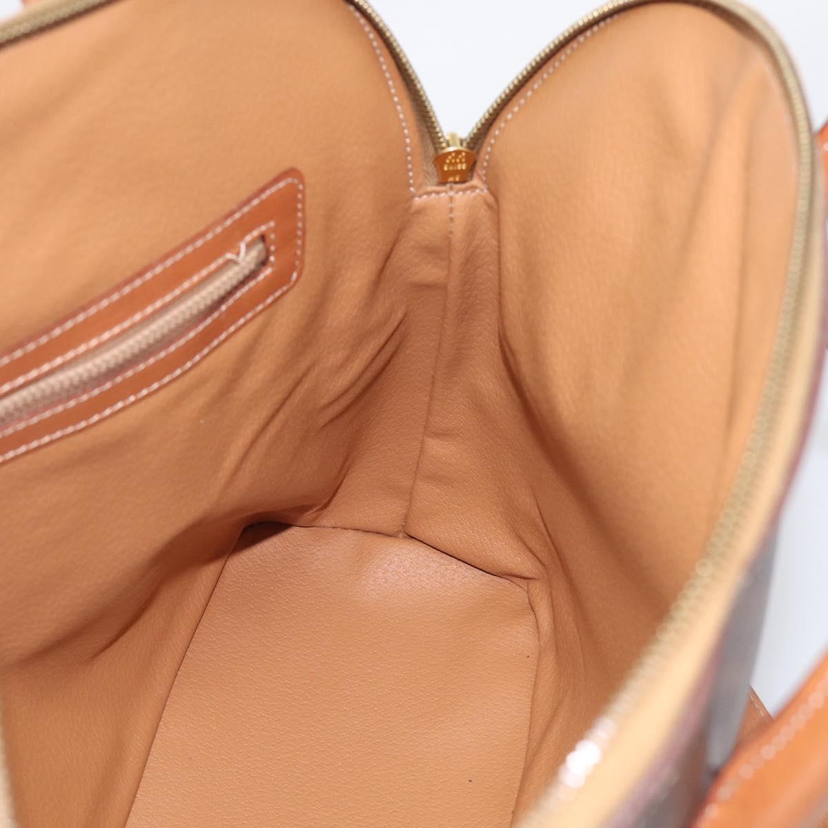 CELINE Macadam Canvas Hand Bag PVC Leather 2way Brown Gold Auth 208298