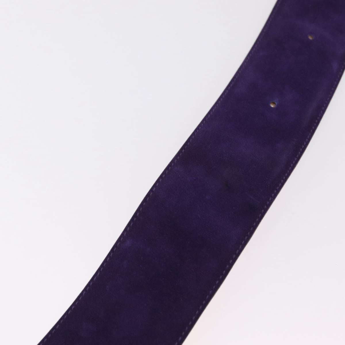 CELINE Belt Leather Purple Gold Auth 208323V