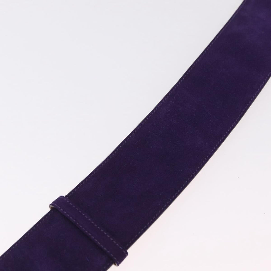 CELINE Belt Leather Purple Gold Auth 208323V