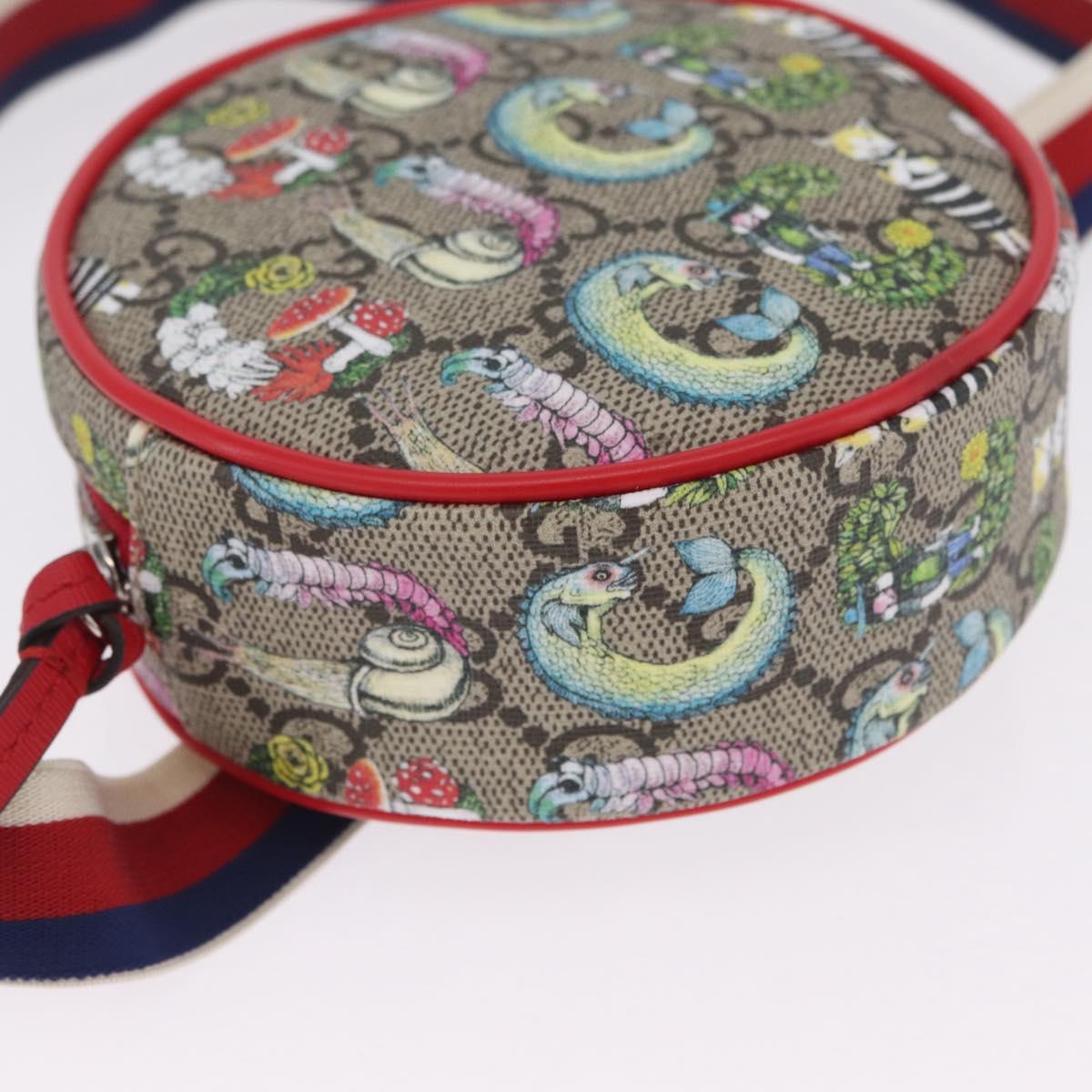 GUCCI GG Supreme Sherry Line Pouch PVC Yuko Higuchi Beige 502330 Auth 208354M