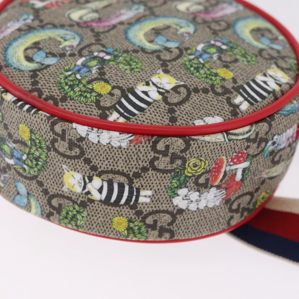 GUCCI GG Supreme Sherry Line Pouch PVC Yuko Higuchi Beige 502330 Auth 208354M