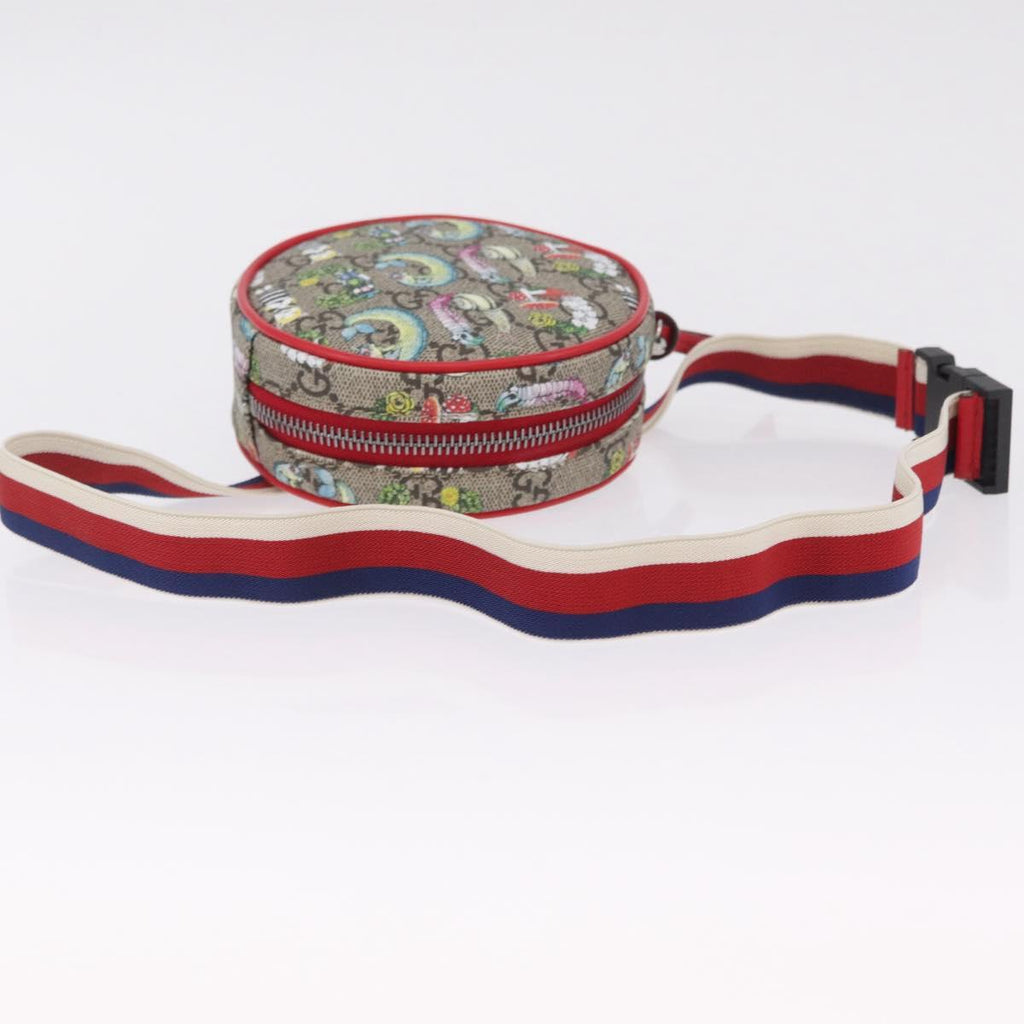 GUCCI GG Supreme Sherry Line Pouch PVC Yuko Higuchi Beige 502330 Auth 208354M
