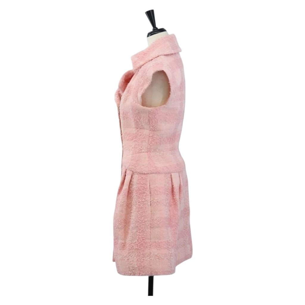 CHANEL One Piece Dress Tweed 36 Pink CC Auth 208357M