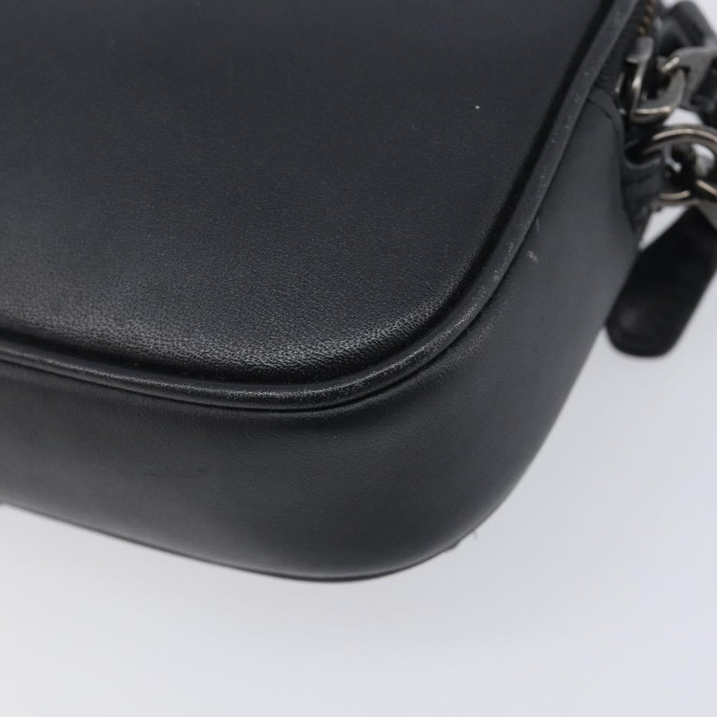 Coach Shoulder Bag Leather Black Auth 208362A