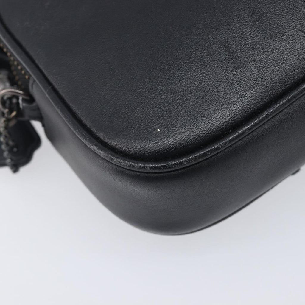Coach Shoulder Bag Leather Black Auth 208362A