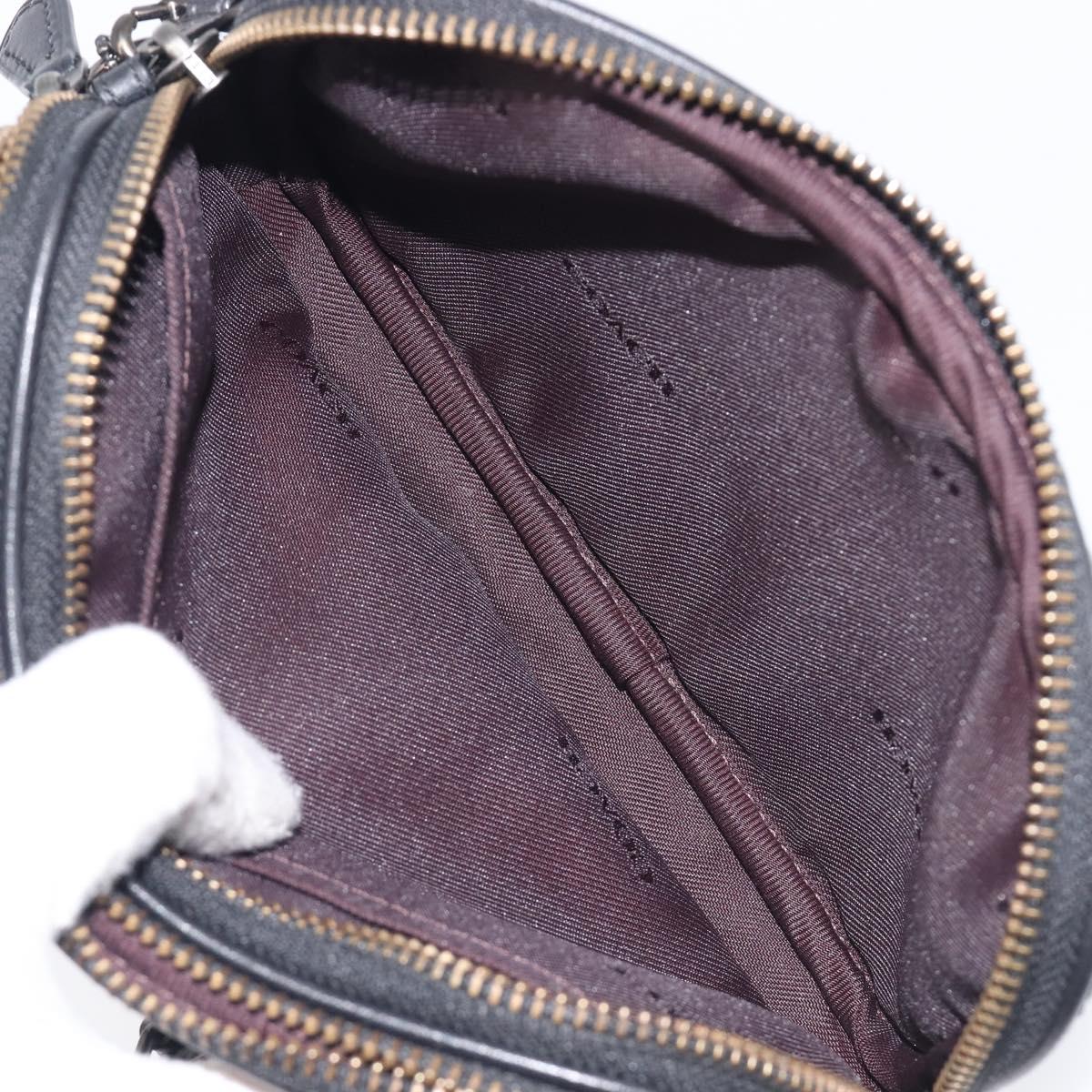 Coach Shoulder Bag Leather Black Auth 208362A