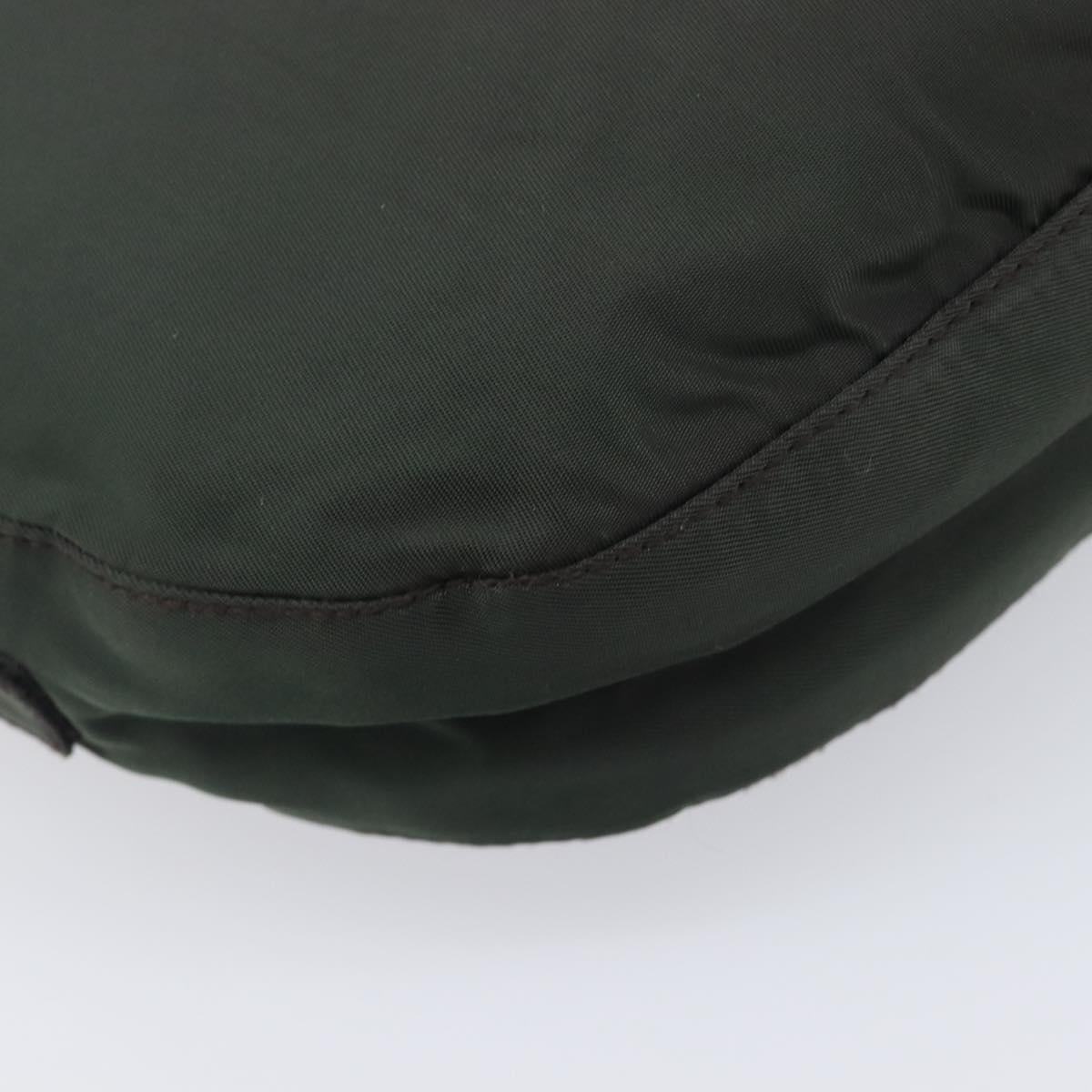 PRADA Chain Shoulder Bag Nylon Green Auth 208438A