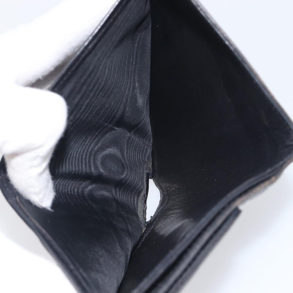 CHANEL Wallet Caviar Skin Black Gold CC Auth 208447