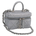 CHANEL Matelasse Chain Shoulder Vanity Pouch Caviar Skin 2way CC Auth 208451SAM
