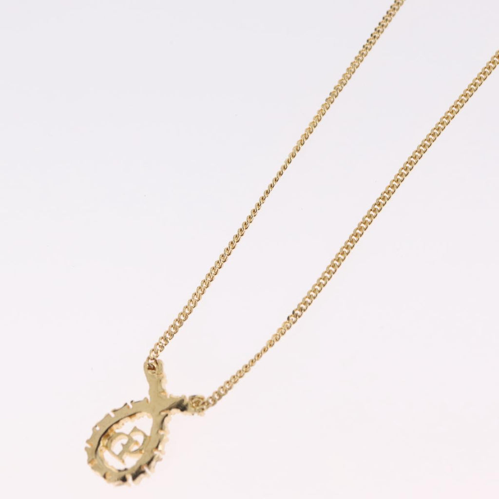 Christian Dior Necklace Metal Gold Tone Auth 208529V