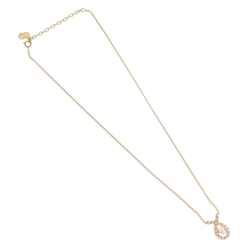 Christian Dior Necklace Metal Gold Tone Auth 208529V