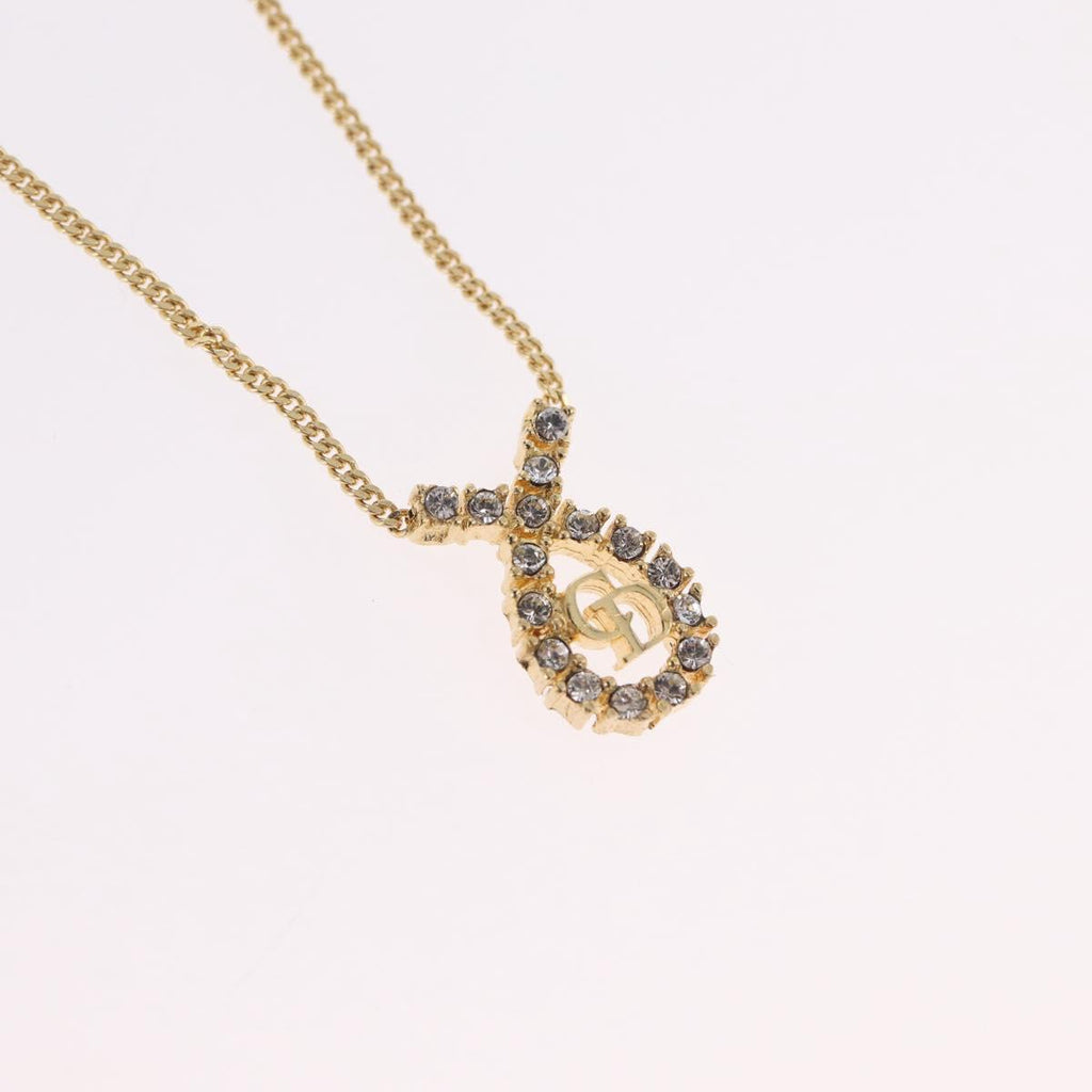 Christian Dior Necklace Metal Gold Tone Auth 208529V