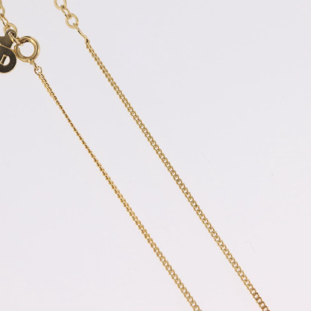 Christian Dior Necklace Metal Gold Tone Auth 208529V
