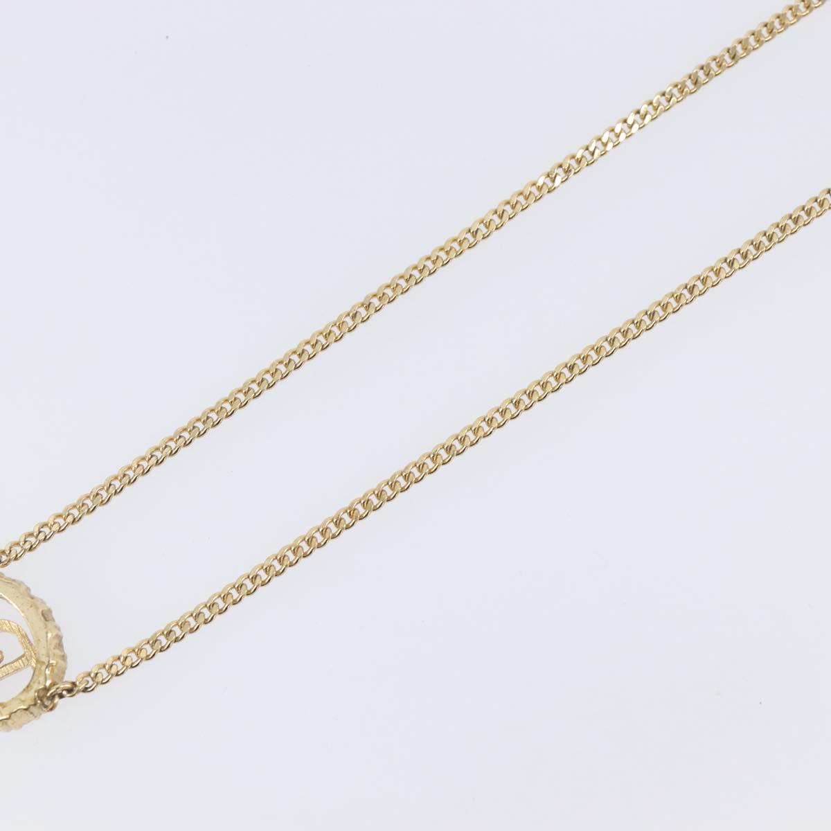 Christian Dior Necklace Metal Gold Tone Auth 208534