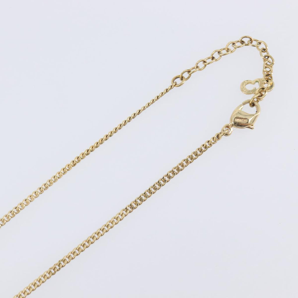 Christian Dior Necklace Metal Gold Tone Auth 208534