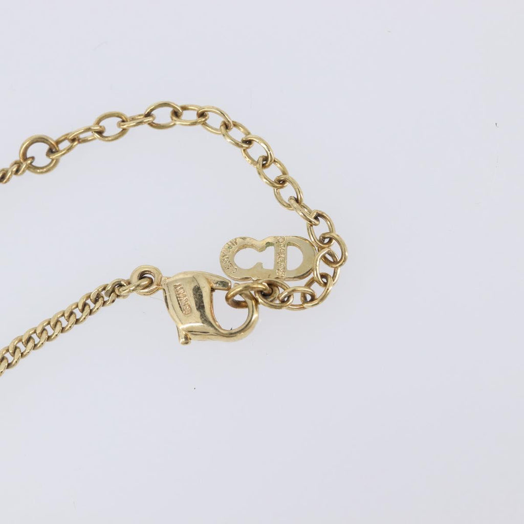 Christian Dior Necklace Metal Gold Tone Auth 208534