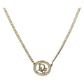 Christian Dior Necklace Metal Gold Tone Auth 208534
