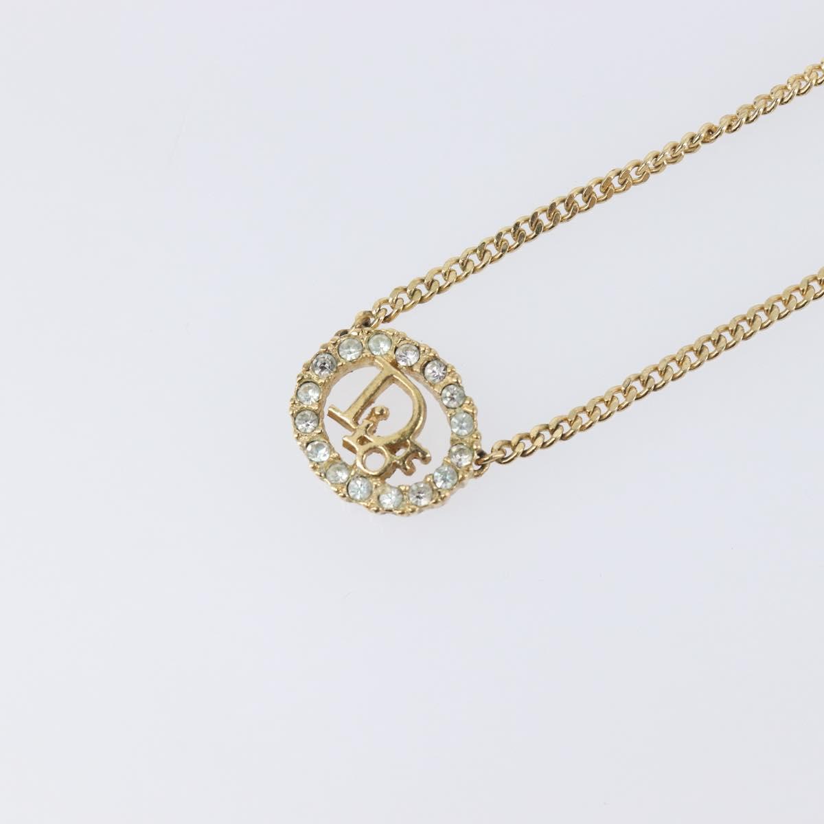 Christian Dior Necklace Metal Gold Tone Auth 208534
