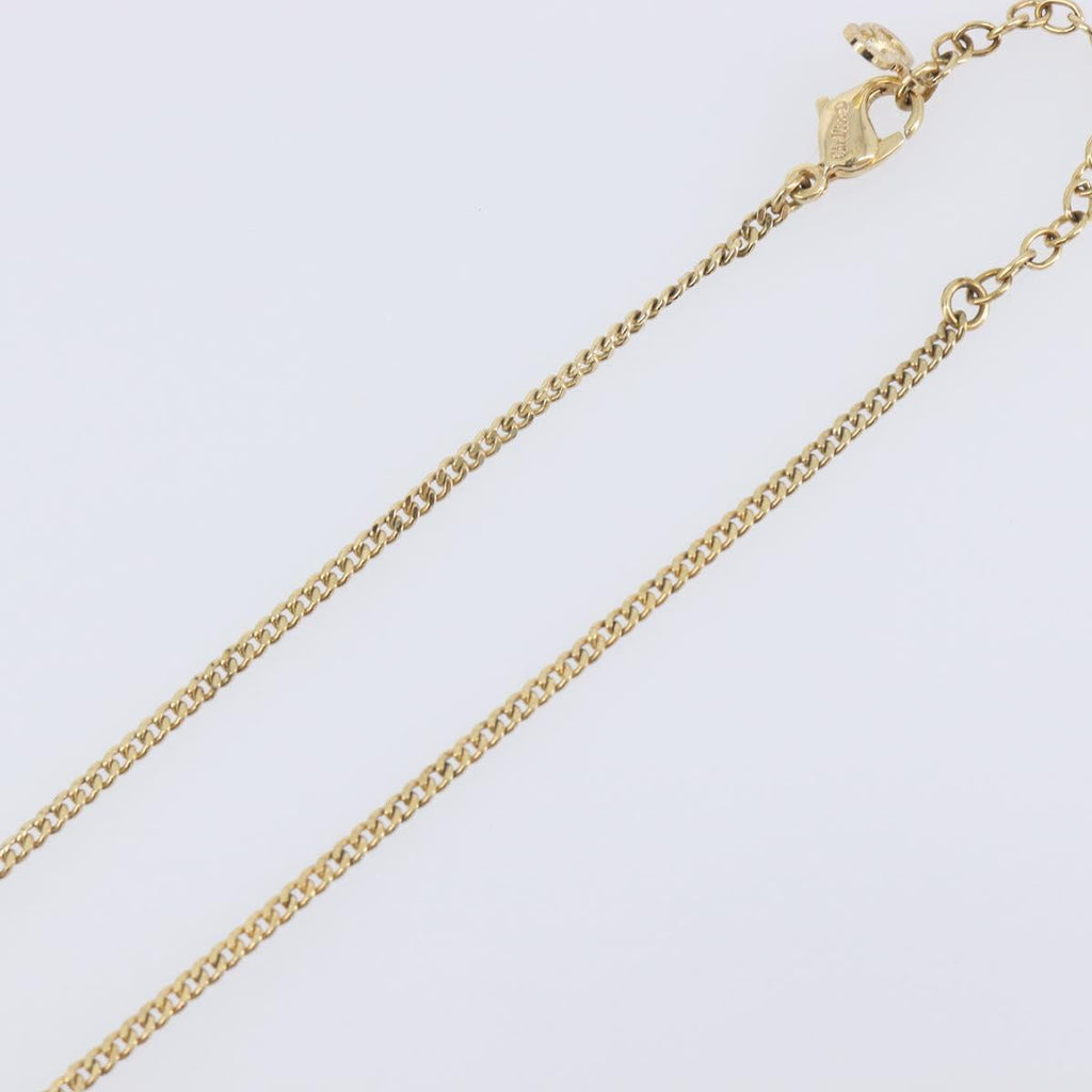 Christian Dior Necklace Metal Gold Tone Auth 208534