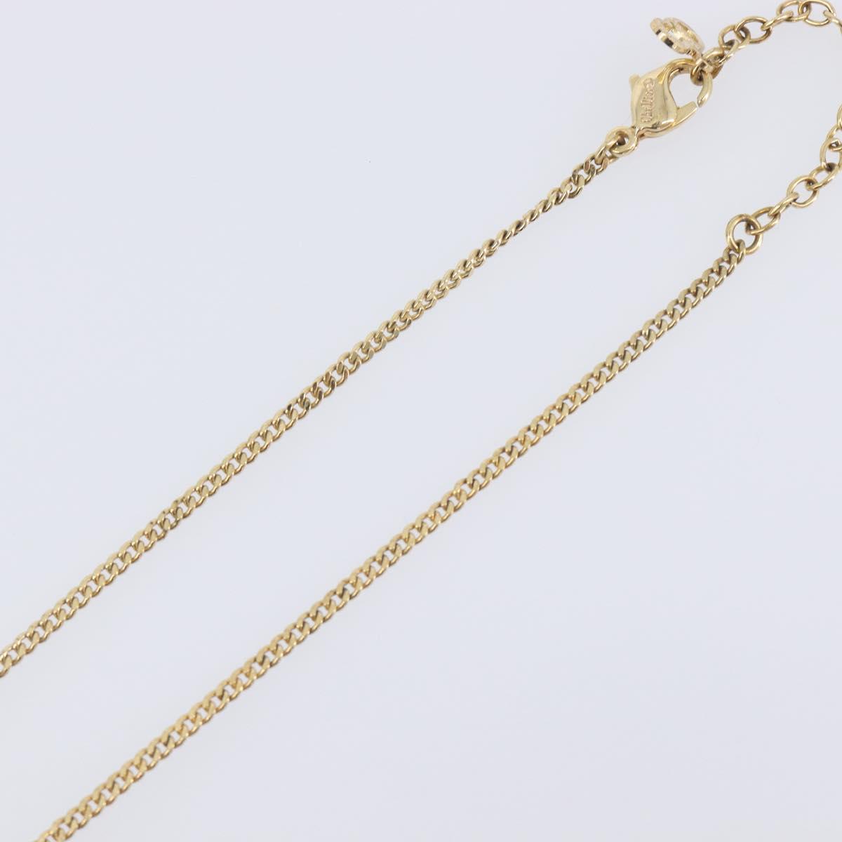 Christian Dior Necklace Metal Gold Tone Auth 208534