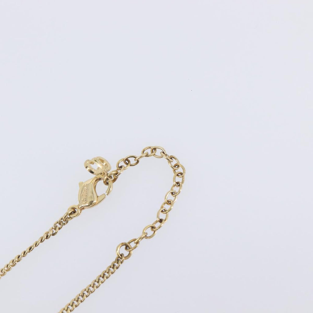 Christian Dior Necklace Metal Gold Tone Auth 208534