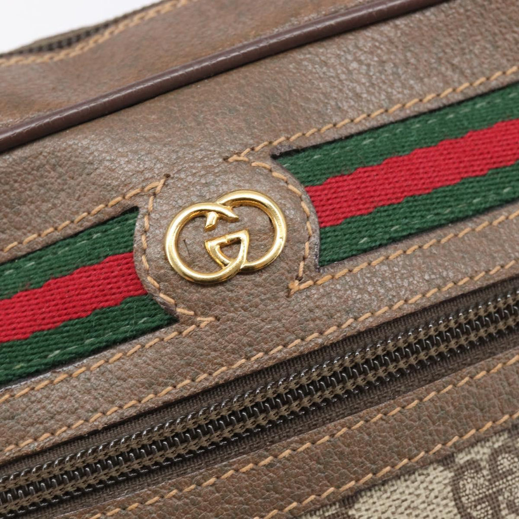 GUCCI GG Supreme Web Sherry Line Shoulder Bag PVC 001 115 6655 Auth 208543A