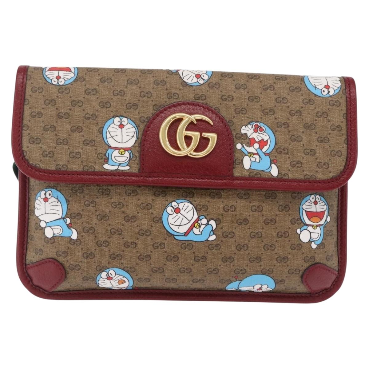 GUCCI Micro GG Supreme Doraemon Fujiko-Pro Waist PVC Beige 647817 Auth 208599M