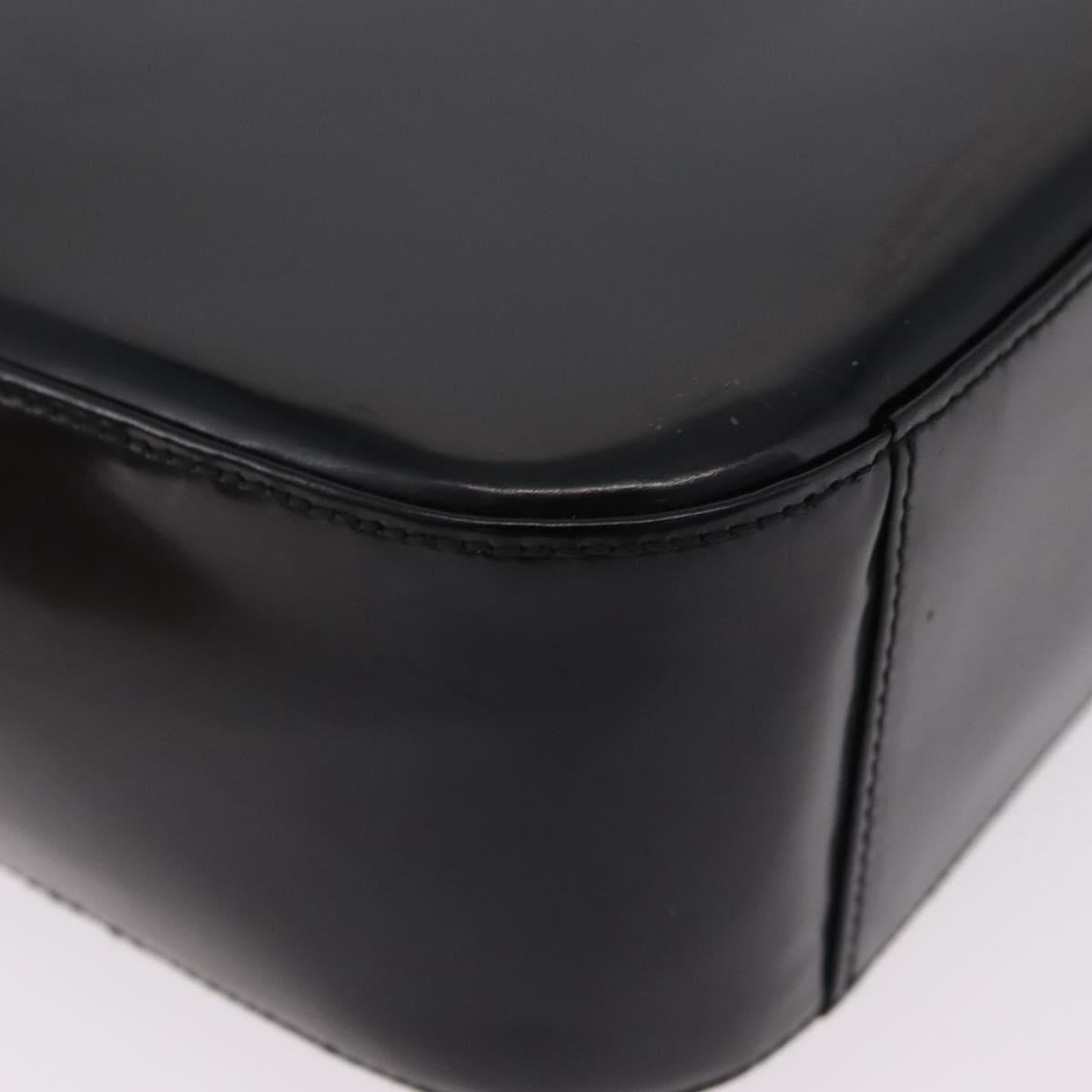 GUCCI Shoulder Bag patent Black 000 1186 0506 Auth 208668